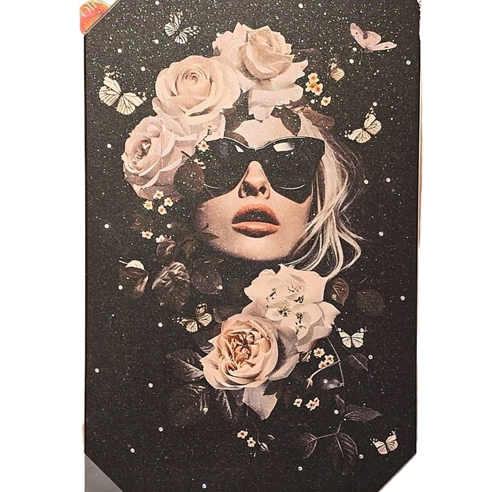 Oliver Gal White Dutchess Of The Butterflies Framed Canvas Wall Decor